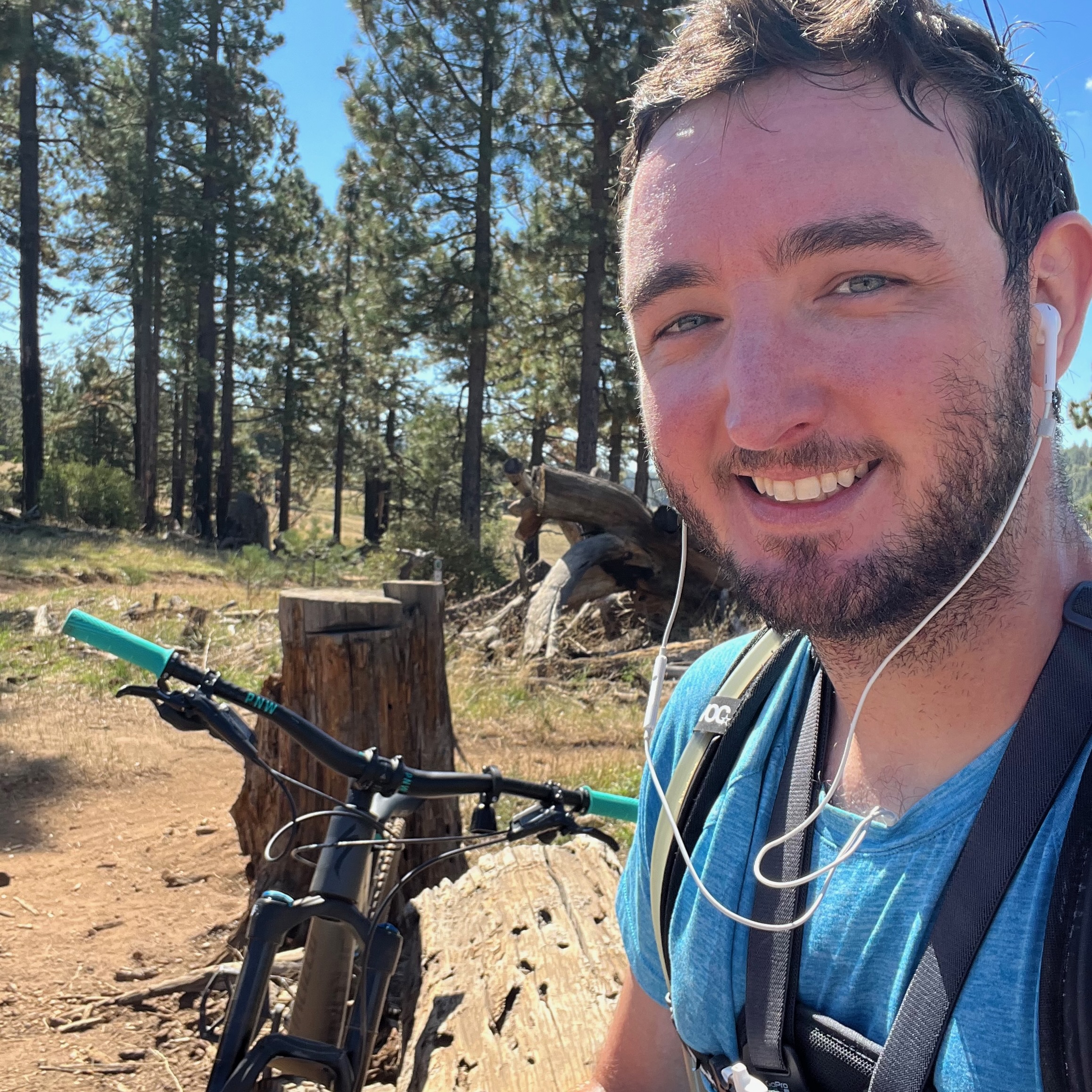 Selfie of the author with his mountain bike